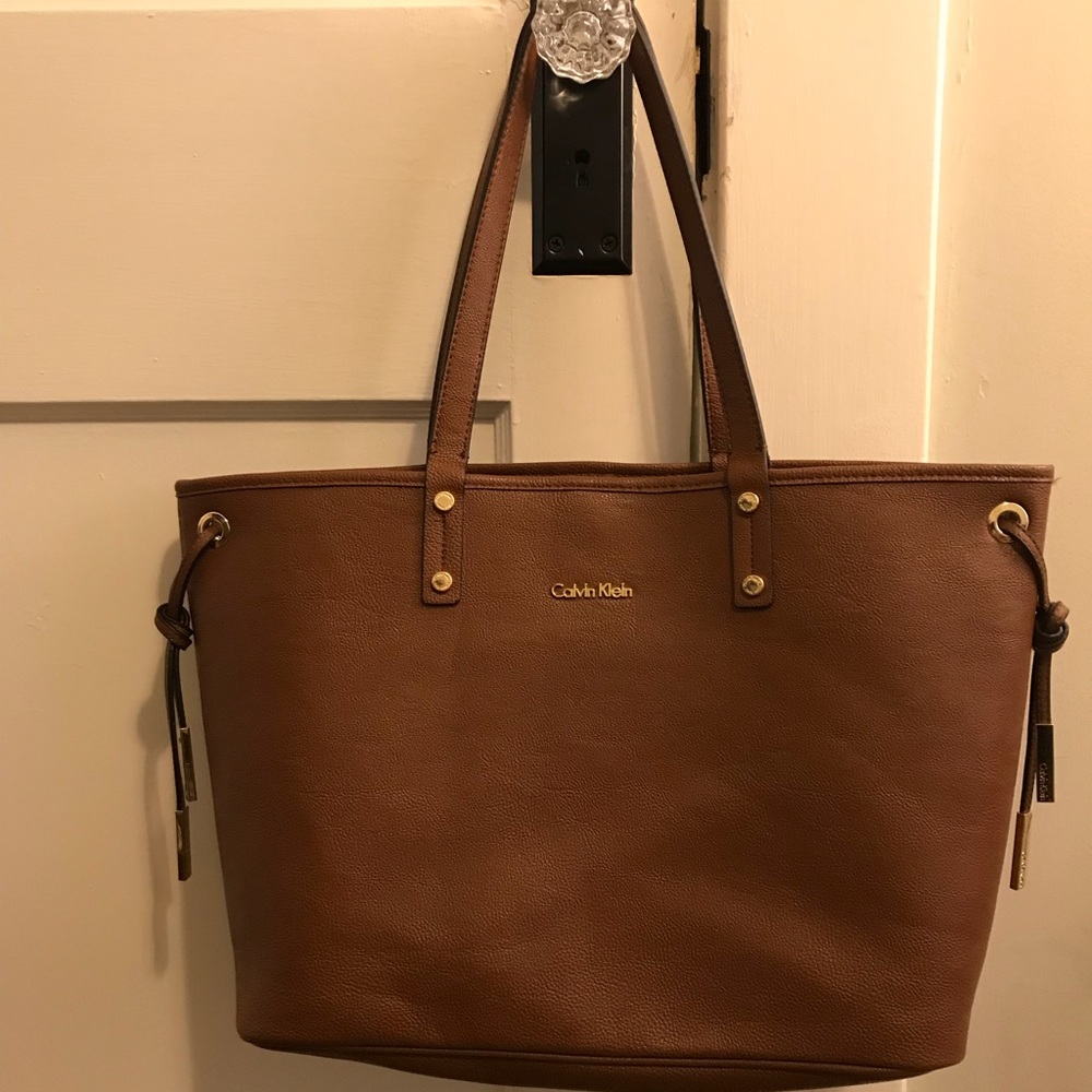 Calvin Klein Leather Work Tote
